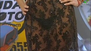 Ximena Capristo vestido transparente tanga y pezones Animales Sueltos TV damageinc vedettes