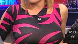 Claudia Fernández uruguaya tetona transparentando pezones en Animales Sueltos TV damageinc famosas