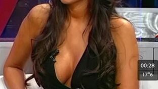 Sabrina Ravelli escote morocha tetona vestido negro Animales Sueltos TV damageinc videos