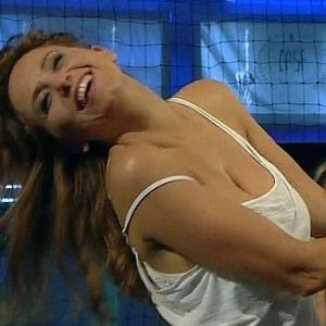 Julieta Cayetina attempts to pole dance (big hanging tits !)
