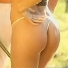 Pampita in a hot videoclip (wet bikini and hard nipple poking)