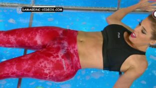 Virginia Gallardo transparenta tanga en calzas y top escotado