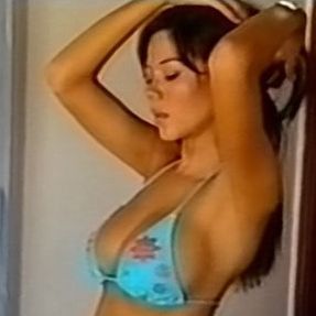 Karina Jelinek sexy clip in a blue bikini