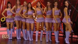 Bailarinas Bailando 2023 upskirt minifalda lila damageinc famosas