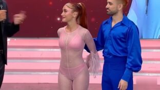 Tuli Acosta transparencias lingerie rosa Semifinal Bailando 2023 damageinc argentinas
