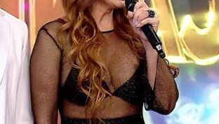 Gata Noelia tetotas con transparencias Cantando 2024 damageinc famosas