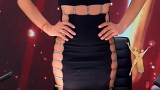 Pampita piernas y caderas hot en vestidito negro abierto Bailando 2023 TV damageinc videos