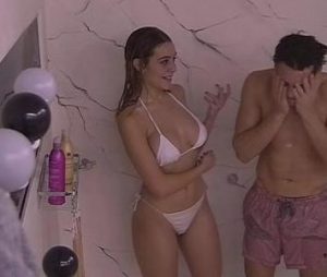 Yasmila Mendeguia takes a shower in bikini (Big Brother 2016)